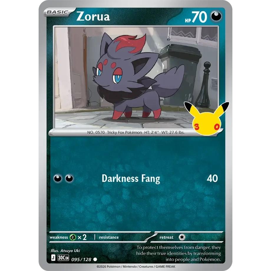 Zorua - 30th Celebration (Common) [30C-95] English / Near Mint / Normal