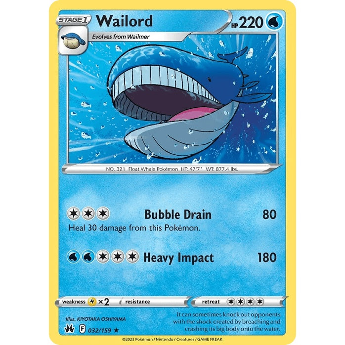 Wailord - Crown Zenith (Rare) [CRZ-32] English / Near Mint / Normal