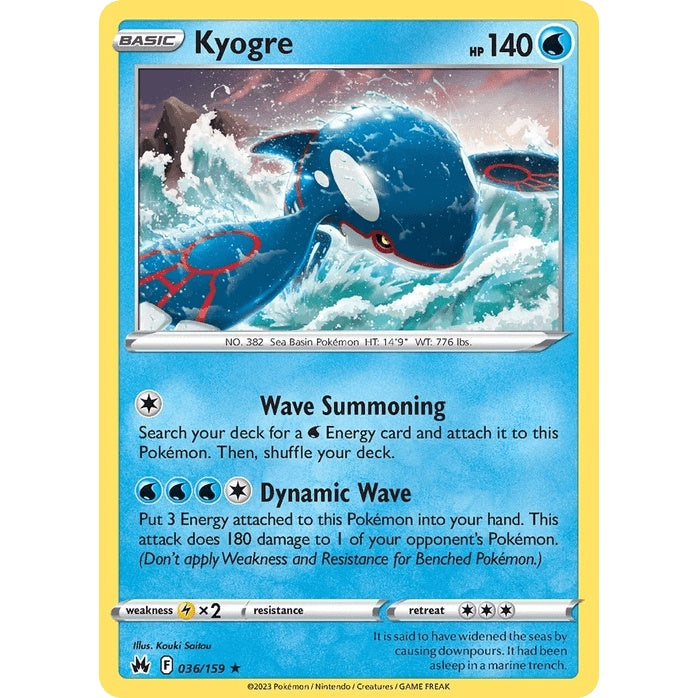 Kyogre - Crown Zenith (Rare Holo) [CRZ-36] English / Near Mint / Normal