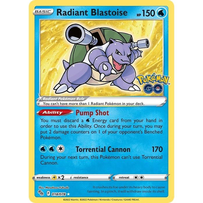 Radiant Blastoise - Pokémon GO (Radiant Rare) [PGO-18] English / Near Mint / Normal