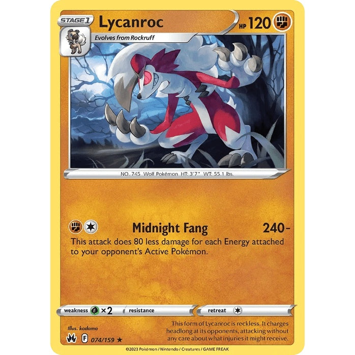 Lycanroc 74/159 - Crown Zenith