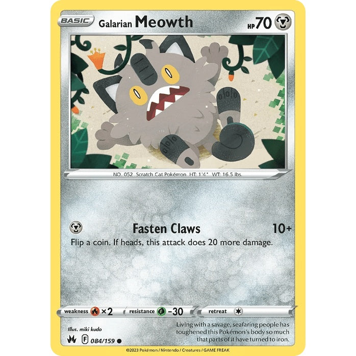 Galarian Meowth 84/159 - Crown Zenith