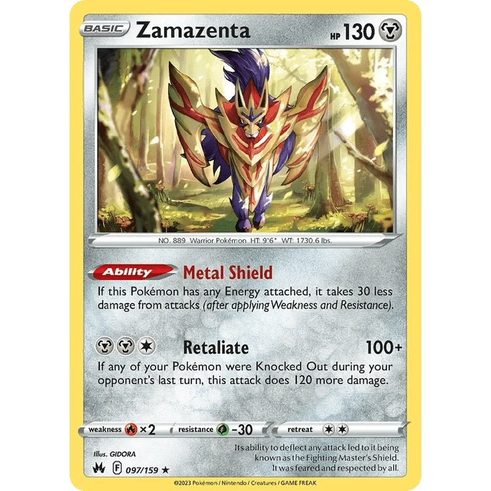Zamazenta 97/159 (Holo) - Crown Zenith