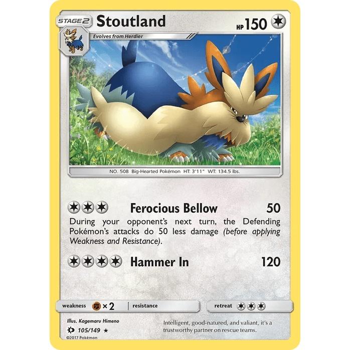 Stoutland 105/149 - Sun & Moon Base Set (Engelsk / Near Mint)
