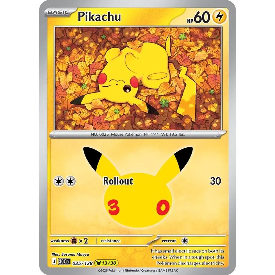 Pikachu Rare fra 30th Celebration