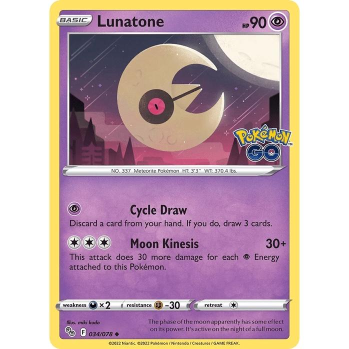 Lunatone - Pokémon GO (Uncommon) [PGO-34] English / Near Mint / Normal
