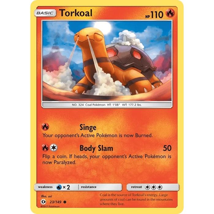 Torkoal 23/149 - Sun & Moon Base Set (Engelsk / Near Mint)