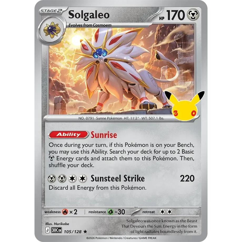 Solgaleo - 30th Celebration (Rare) [30C-105] English / Near Mint / Normal