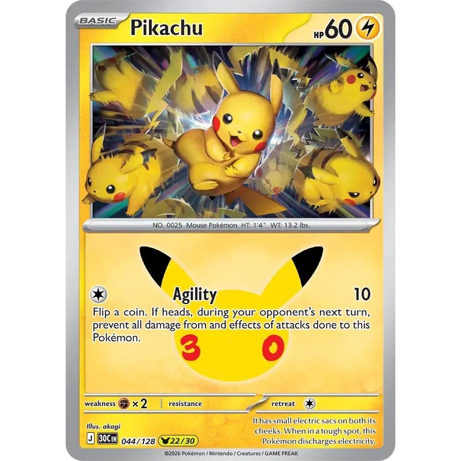 Pikachu - 30th Celebration (Pikachu Rare) [30C-44] English / Near Mint / Normal