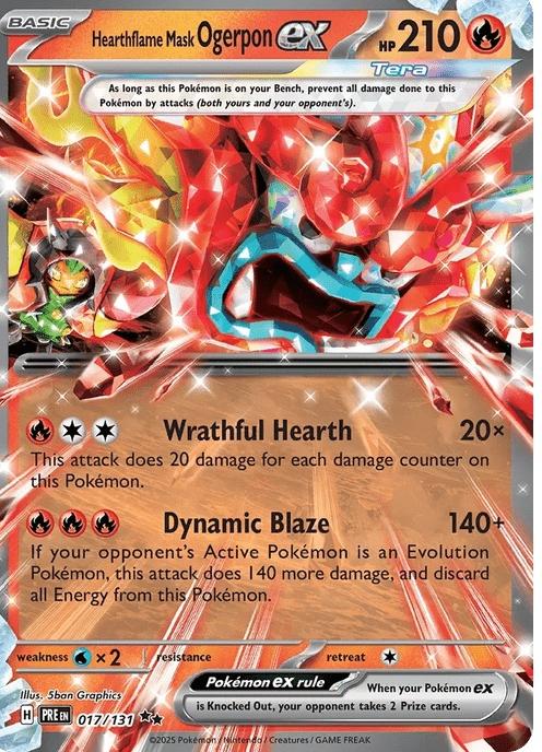 Hearthflame Mask Ogerpon ex - Prismatic Evolutions (Double Rare) [PRE-17] English / Near Mint / Normal