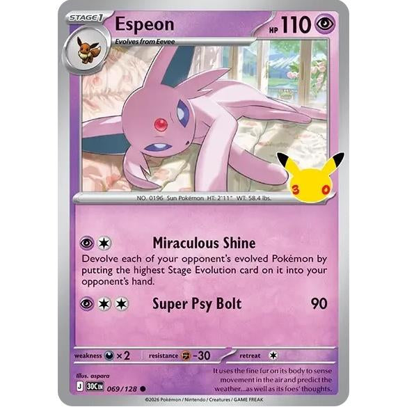 Espeon - 30th Celebration (Common) [30C-69] English / Near Mint / Normal