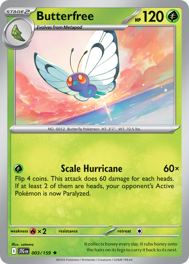 Butterfree - Journey Together (Rare) [JTG-3] English / Near Mint / Normal