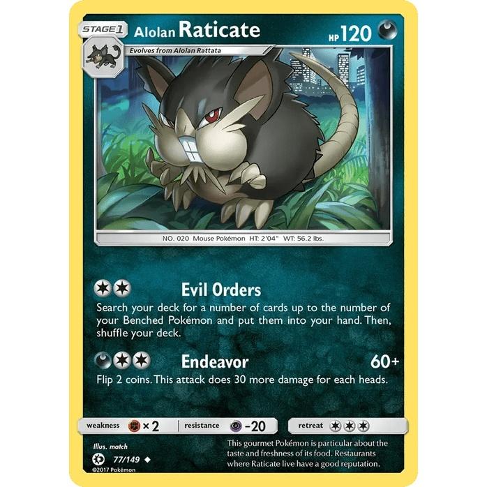 Alolan Raticate 77/149 - Sun & Moon Base Set (Engelsk / Near Mint)