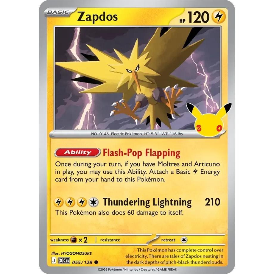 Zapdos - 30th Celebration (Common) [30C-55] English / Near Mint / Normal