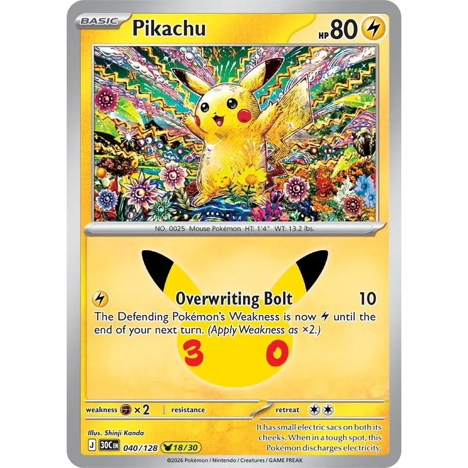Pikachu - 30th Celebration (Pikachu Rare) [30C-40] English / Near Mint / Normal