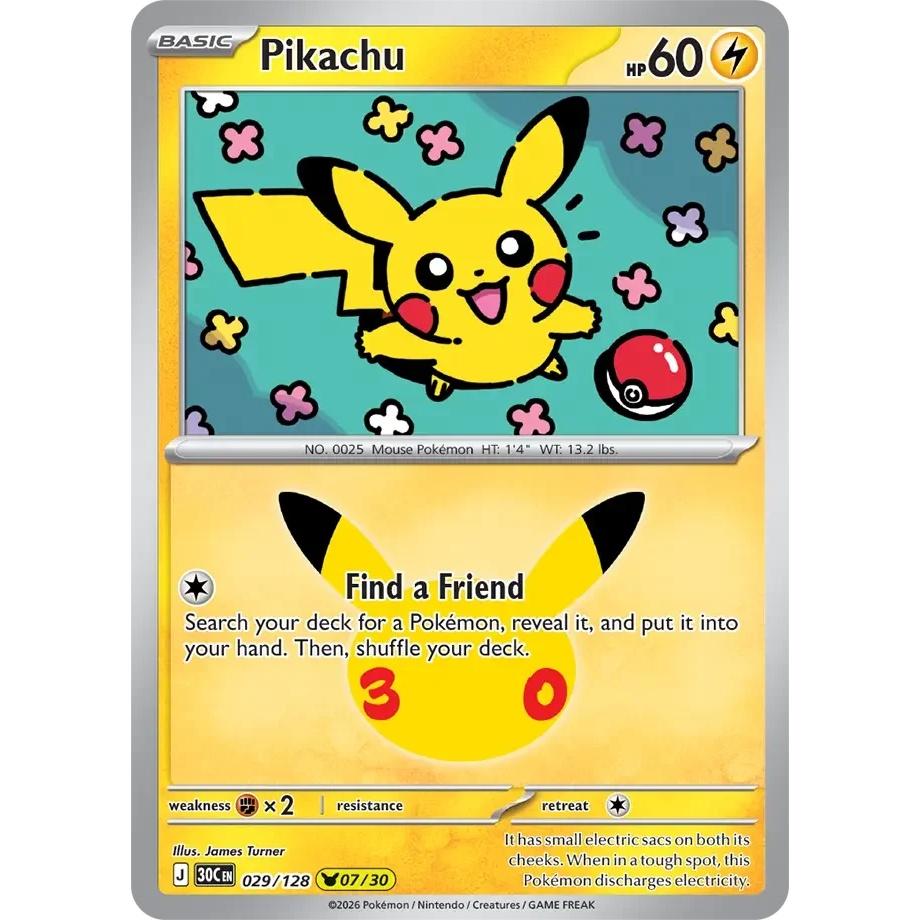 Pikachu - 30th Celebration (Pikachu Rare) [30C-29] English / Near Mint / Normal
