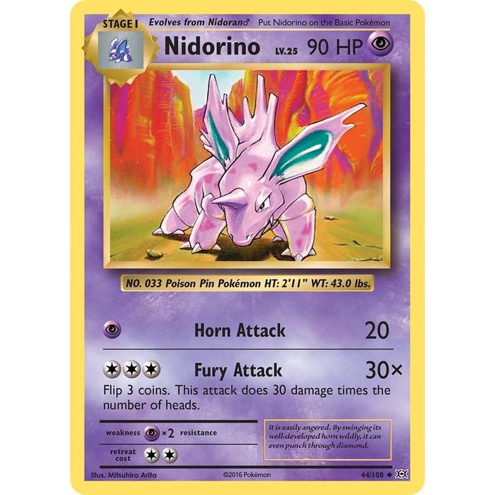 Nidorino - Evolutions (Uncommon) [EVO-44] English / Near Mint / Normal
