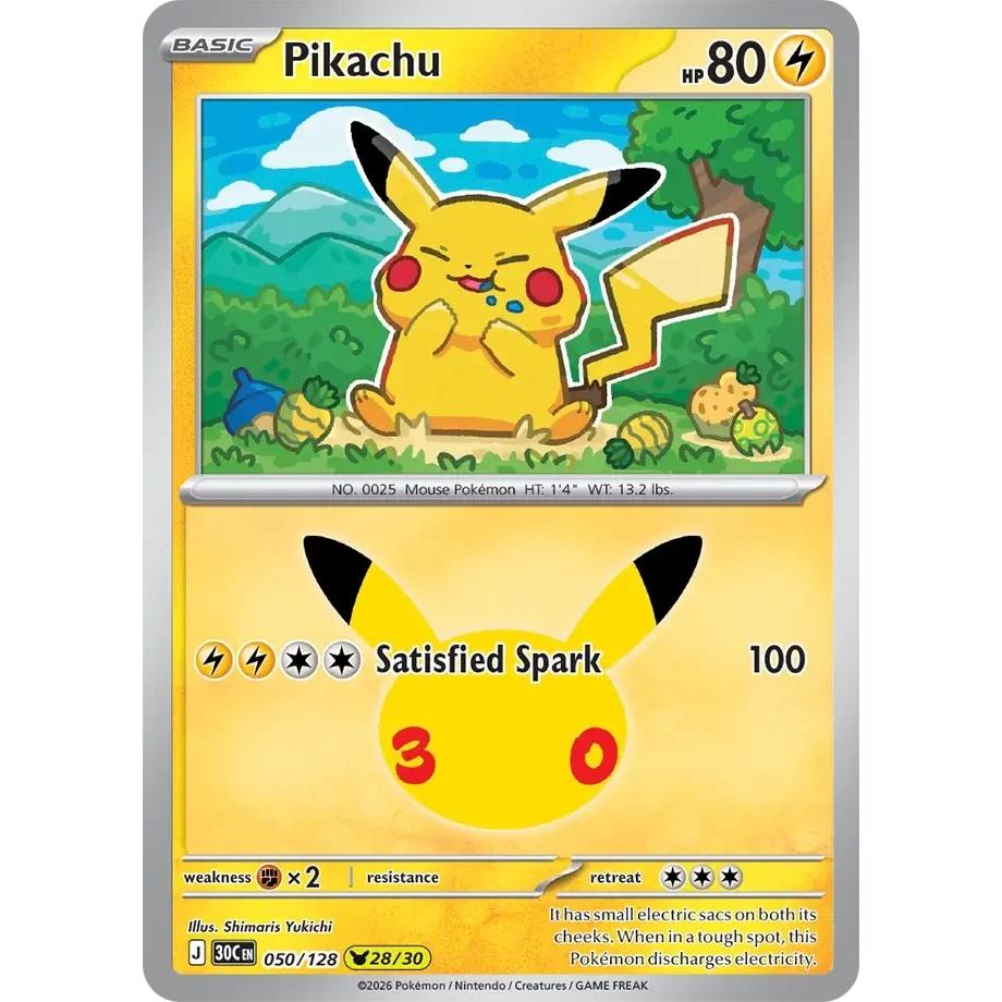 Pikachu - 30th Celebration (Pikachu Rare) [30C-50] English / Near Mint / Normal