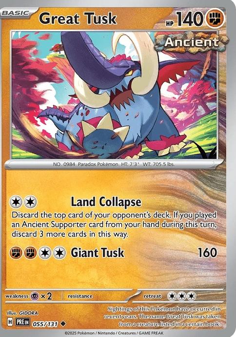 Great Tusk - Prismatic Evolutions (Uncommon) [PRE-55] English / Near Mint / Normal
