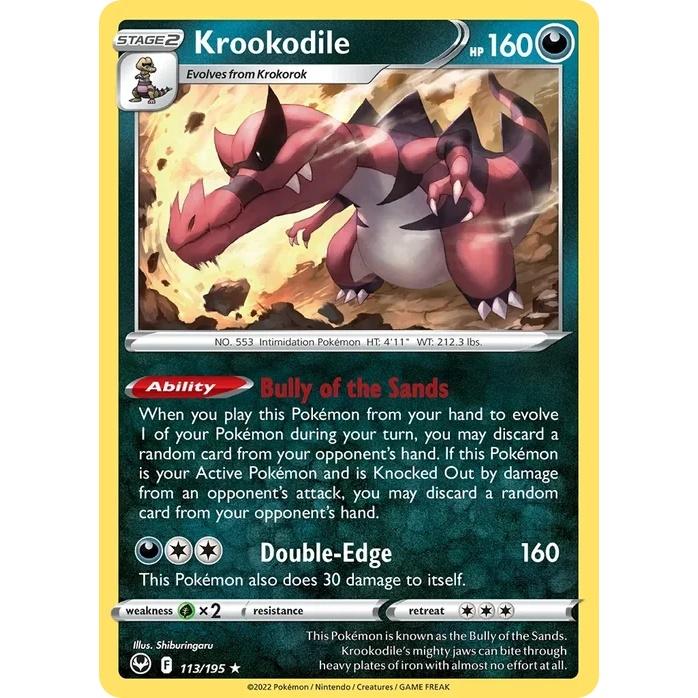Krookodile - Silver Tempest (Rare Holo) [SIT-113] English / Near Mint / Normal