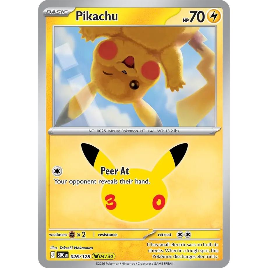 Pikachu - 30th Celebration (Pikachu Rare) [30C-26] English / Near Mint / Normal