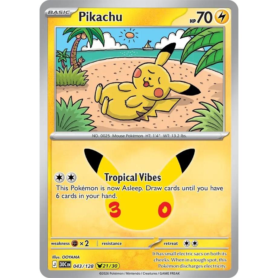 Pikachu - 30th Celebration (Pikachu Rare) [30C-43] English / Near Mint / Normal