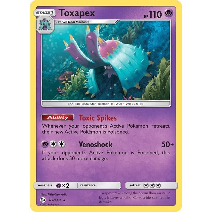 Toxapex 63/149 [Holo] - Sun & Moon Base Set (Engelsk / Near Mint)