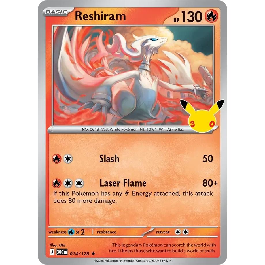 Reshiram - 30th Celebration (Rare) [30C-14] English / Near Mint / Normal