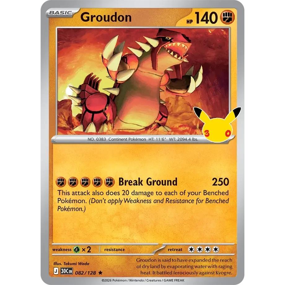 Groudon - 30th Celebration (Rare) [30C-82] English / Near Mint / Normal
