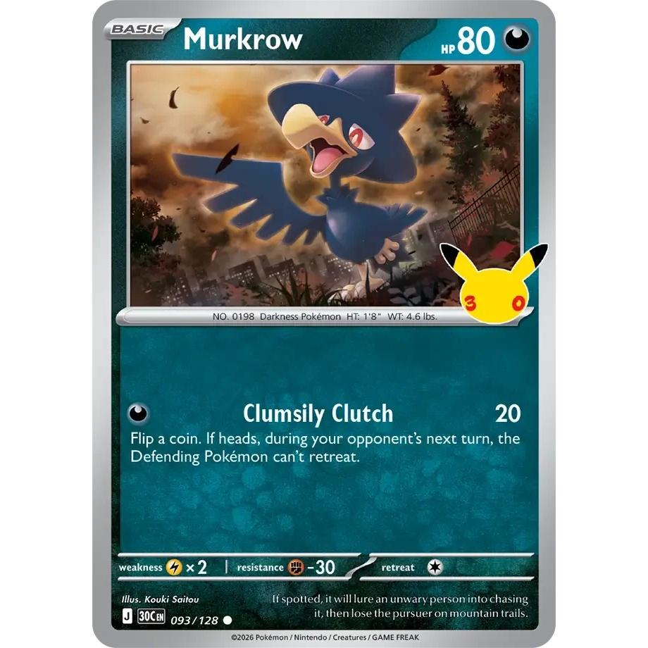 Murkrow - 30th Celebration (Common) [30C-93] English / Near Mint / Normal