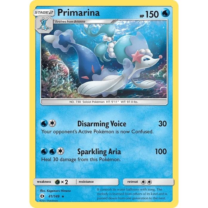 Primarina 41/149 - Sun & Moon Base Set (Engelsk / Near Mint)