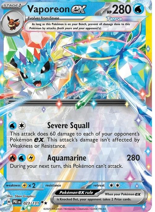 Vaporeon ex - Prismatic Evolutions (Double Rare) [PRE-23] English / Near Mint / Normal