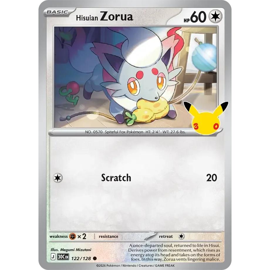 Hisuian Zorua - 30th Celebration (Common) [30C-122] English / Near Mint / Normal