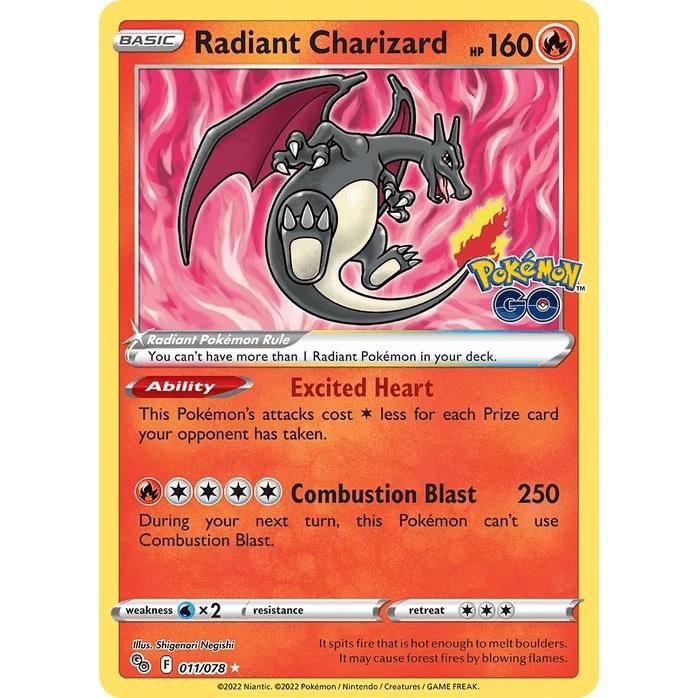 Radiant Charizard - Pokémon GO (Radiant Rare) [PGO-11] English / Near Mint / Normal