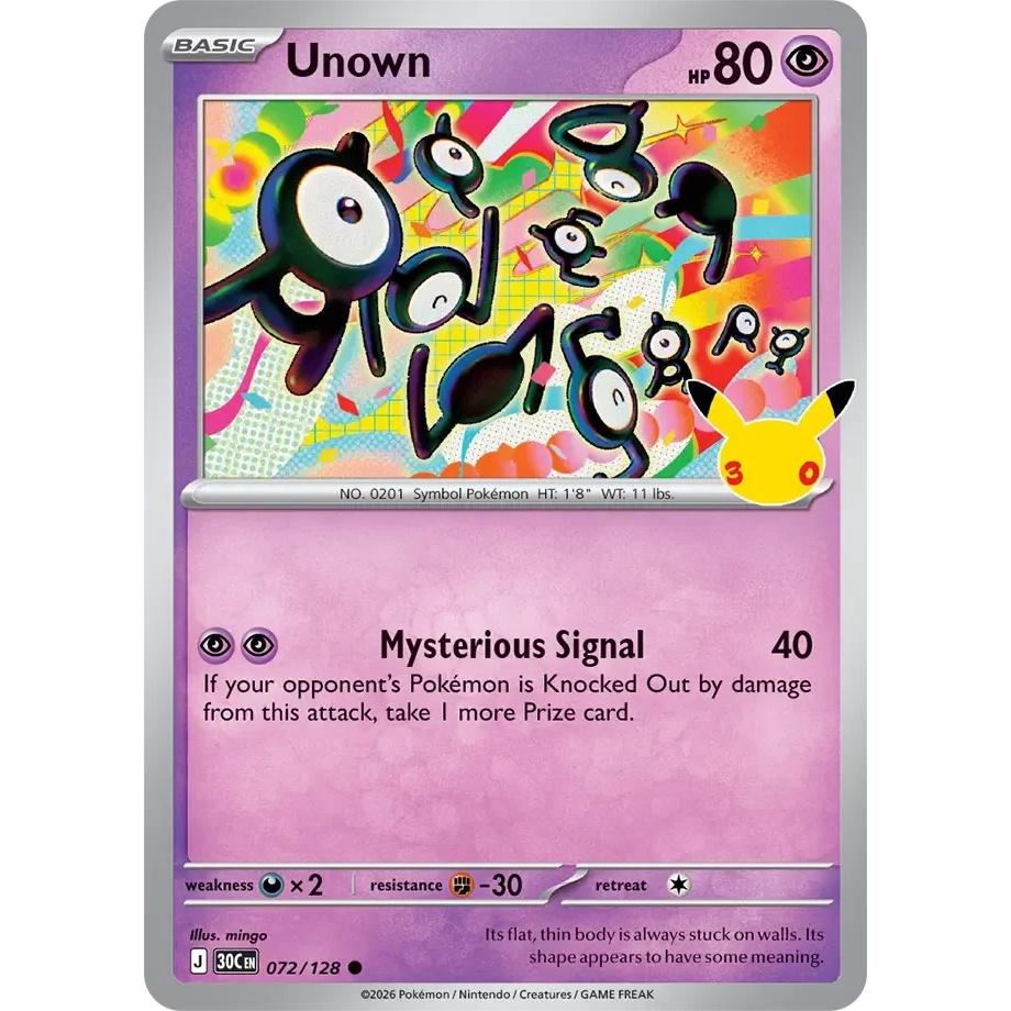 Unown - 30th Celebration (Common) [30C-72] English / Near Mint / Normal