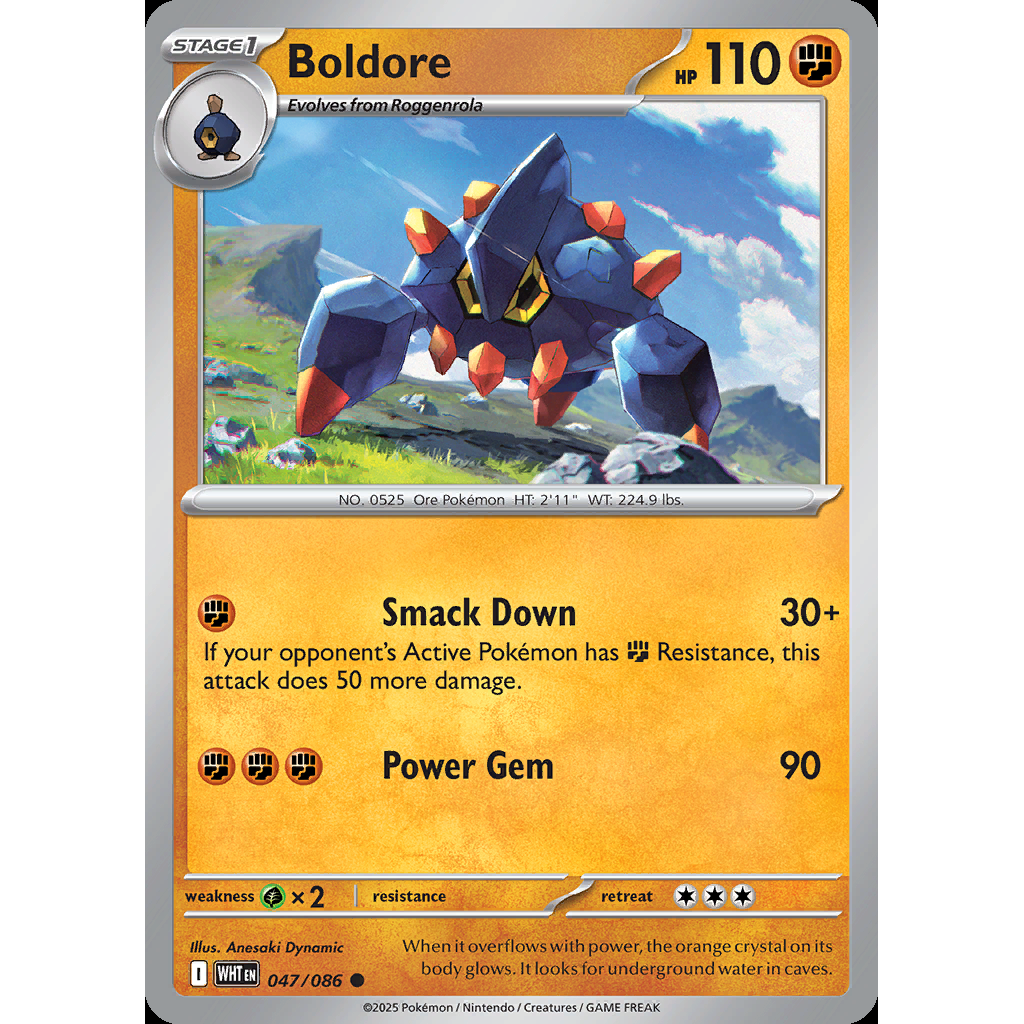 Boldore 47/086 [Reverse Holo] - White Flare