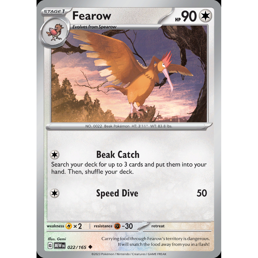 Fearow 22/165 [Reverse Holo] - 151