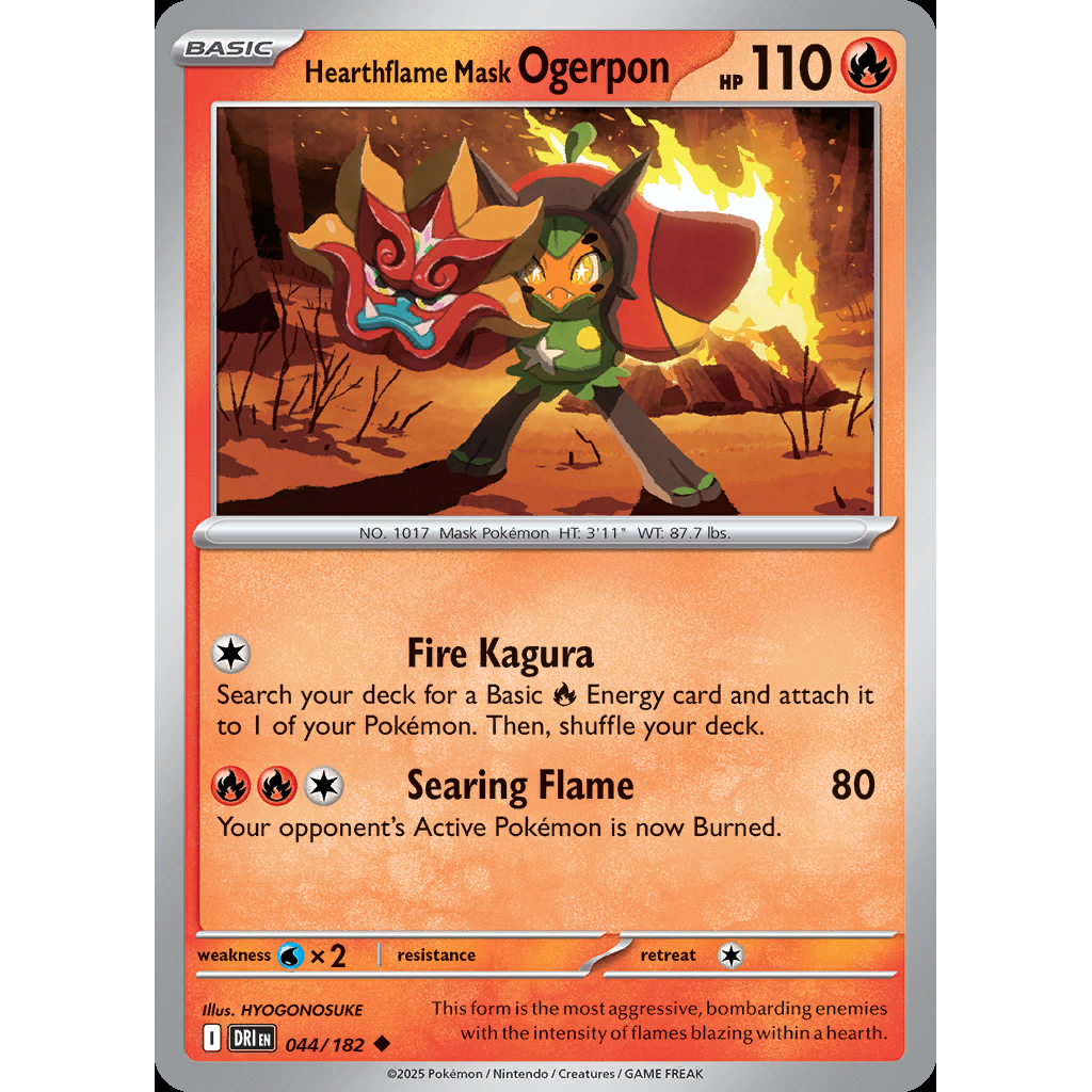 Hearthflame Mask Ogerpon 44/182 [Reverse Holo] - Destined Rivals