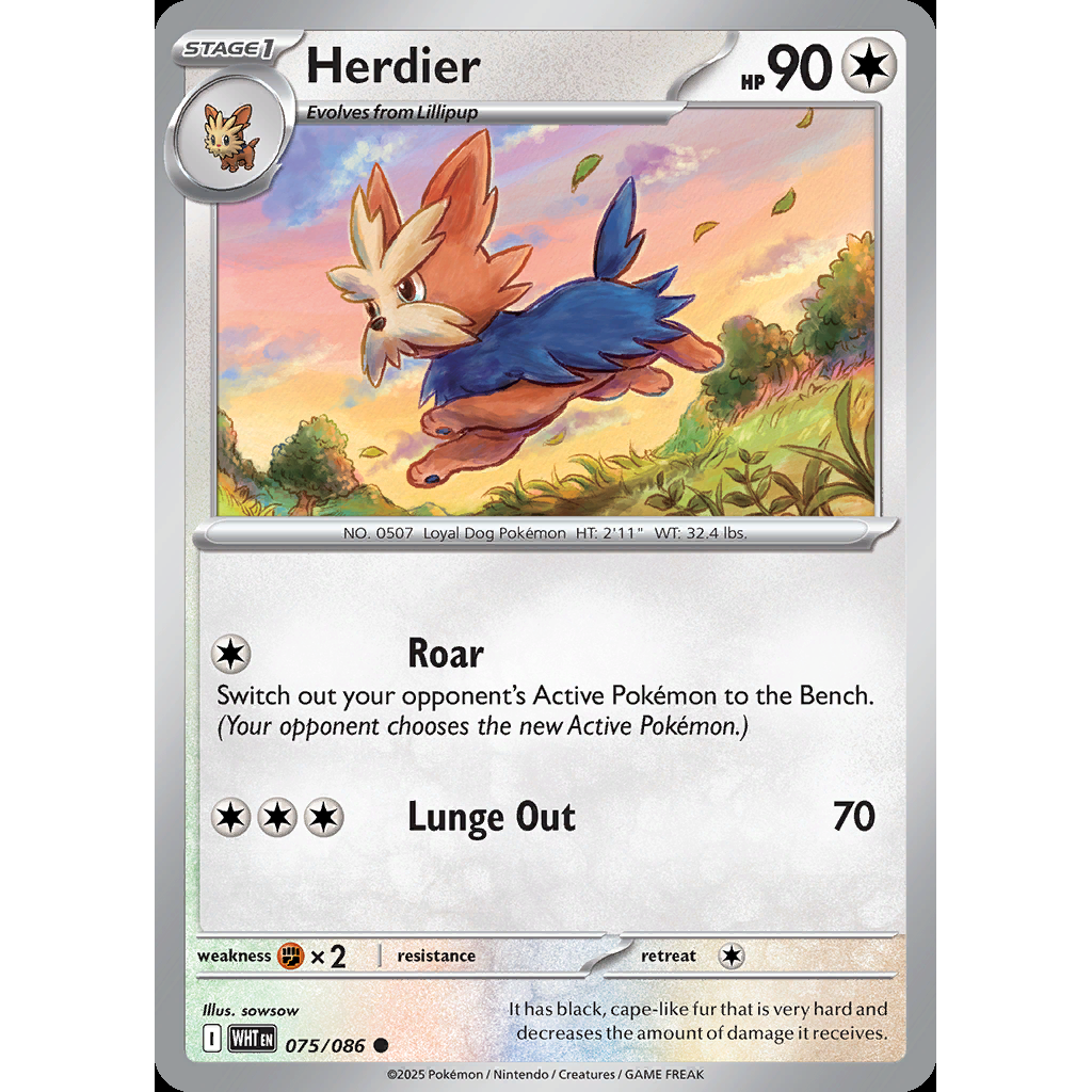Herdier 75/086 [Reverse Holo] - White Flare