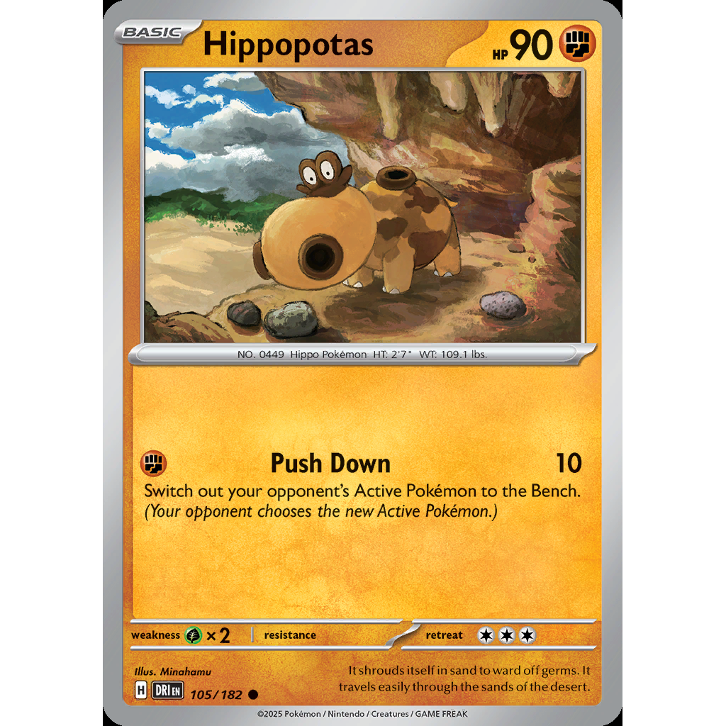 Hippopotas 105/182 [Reverse Holo] - Destined Rivals