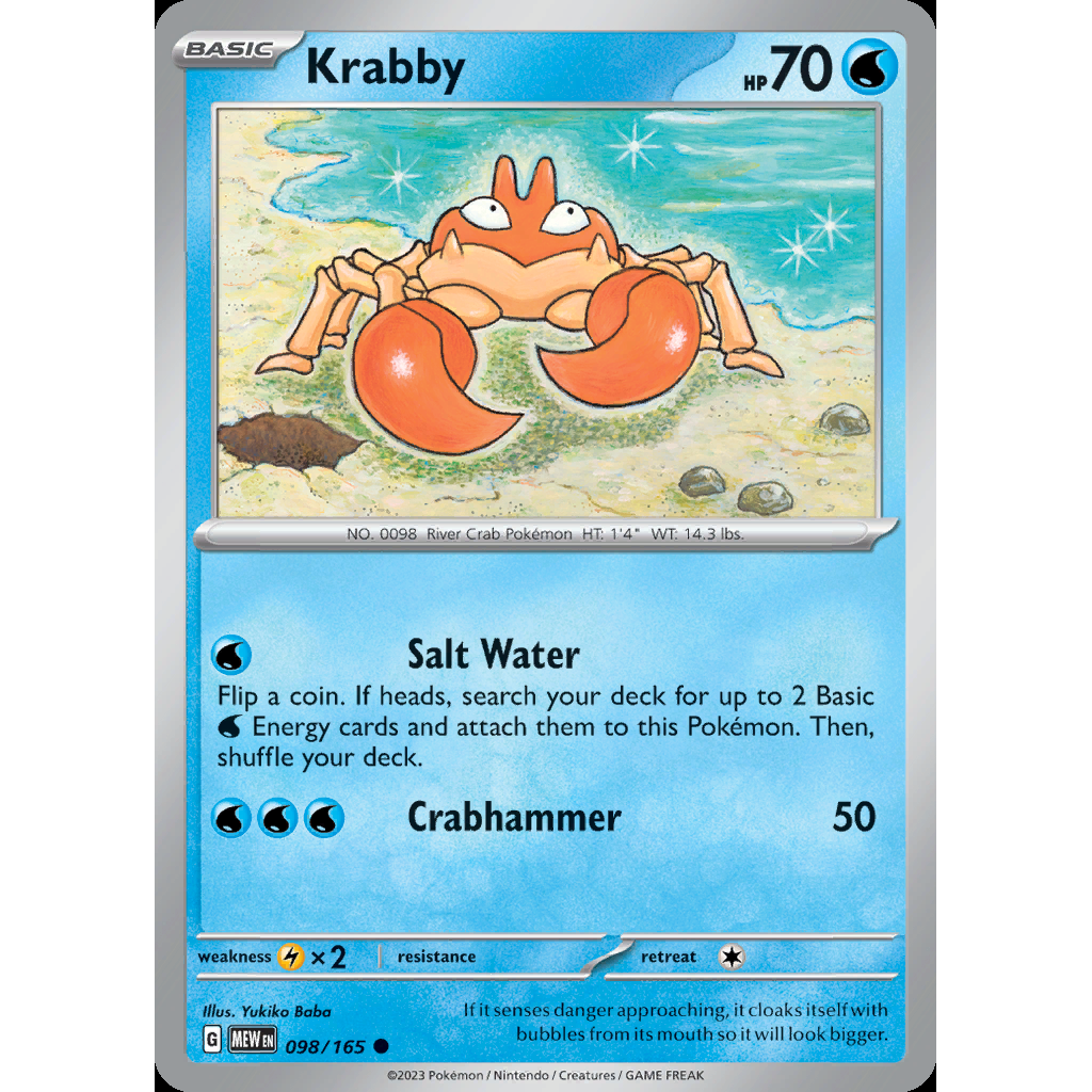 Krabby 98/165 [Reverse Holo] - 151