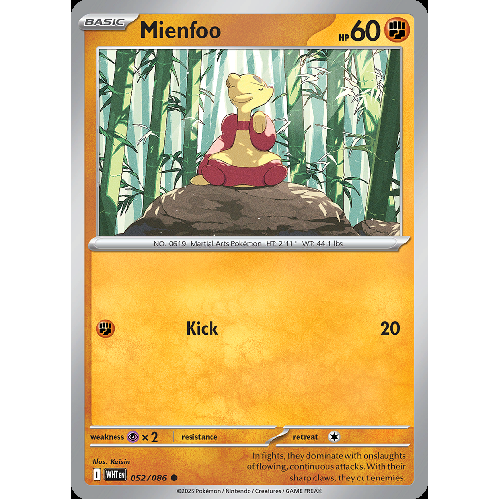 Mienfoo 52/086 [Reverse Holo] - White Flare