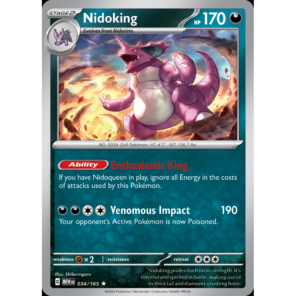Nidoking 34/165 [Reverse Holo] - 151