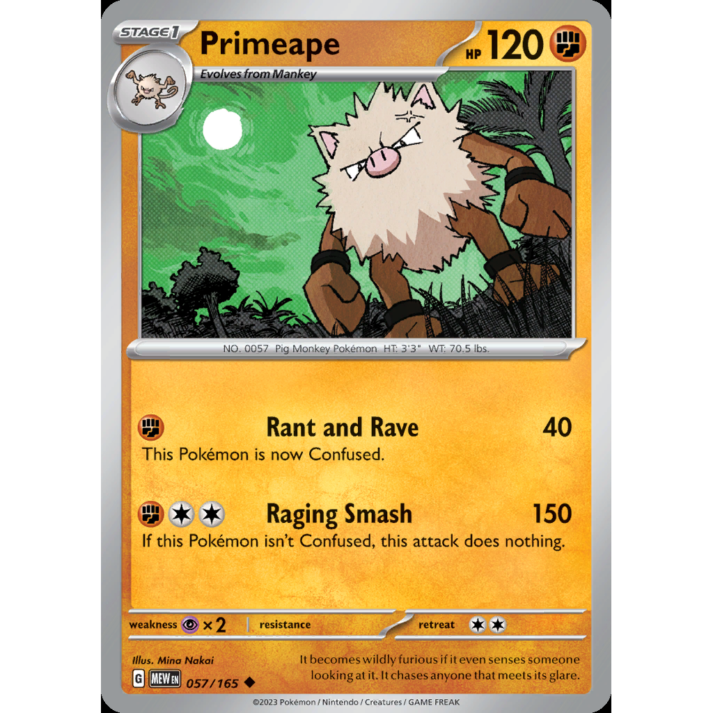 Primeape 57/165 [Reverse Holo] - 151