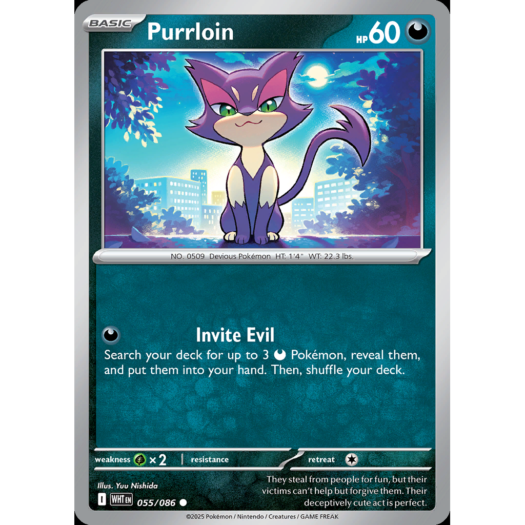 Purrloin 55/086 [Reverse Holo] - White Flare