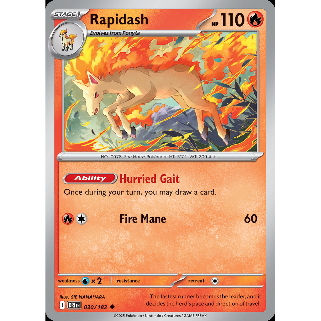 Rapidash 30/182 [Reverse Holo] - Destined Rivals