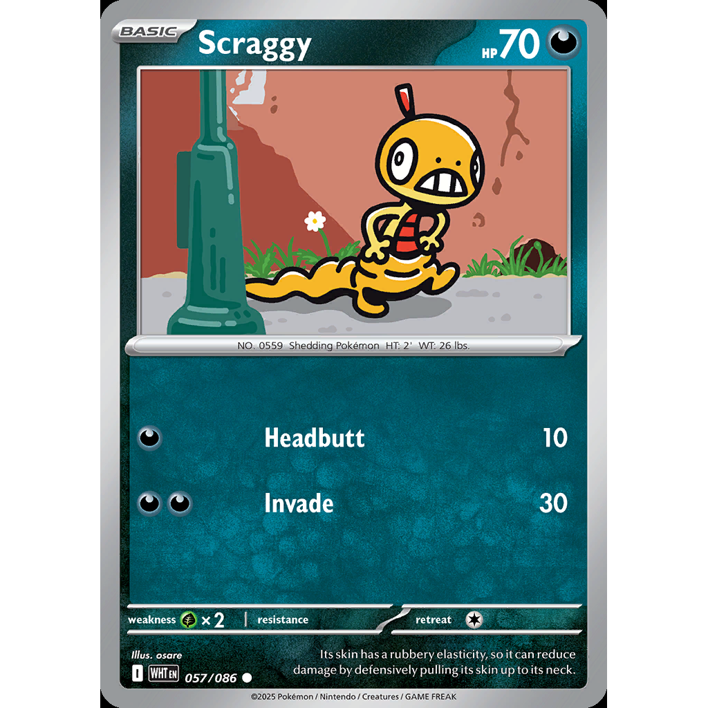 Scraggy 57/086 [Reverse Holo] - White Flare