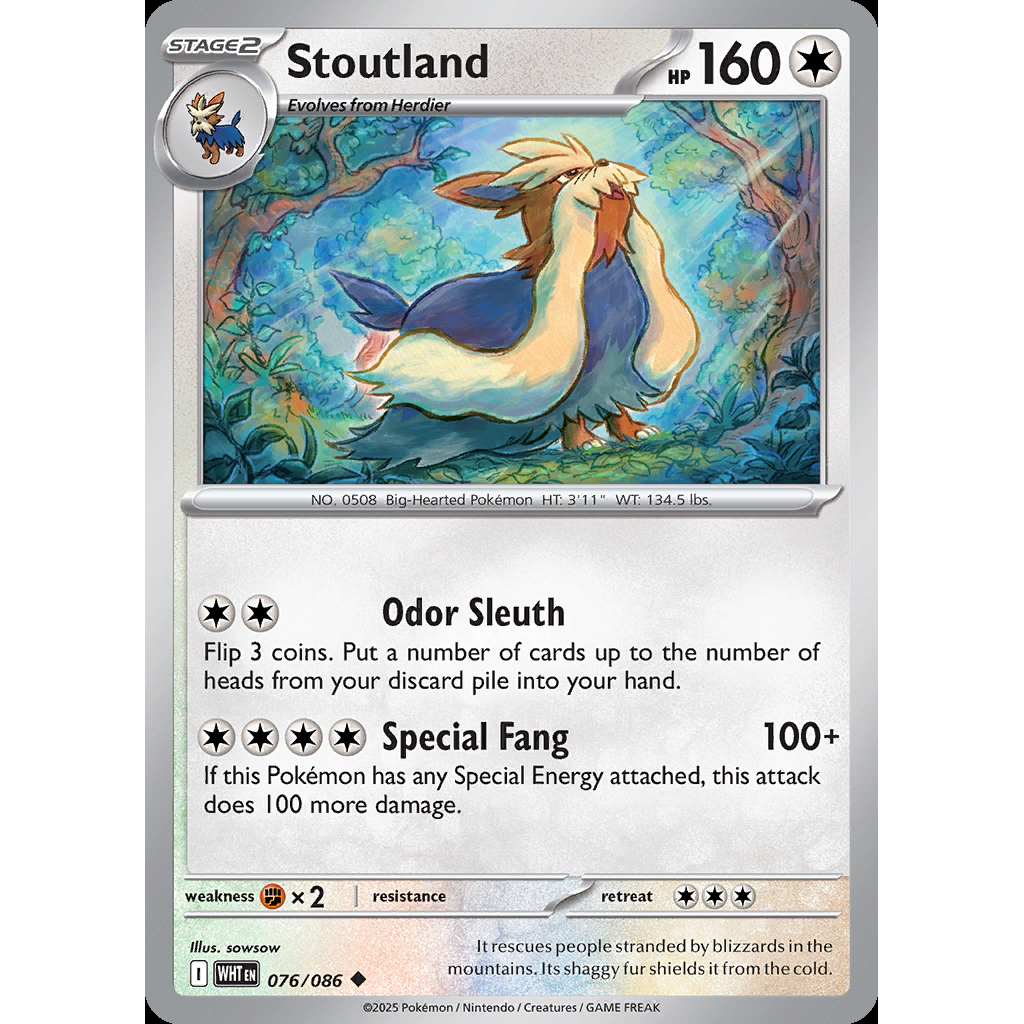 Stoutland 76/086 [Reverse Holo] - White Flare