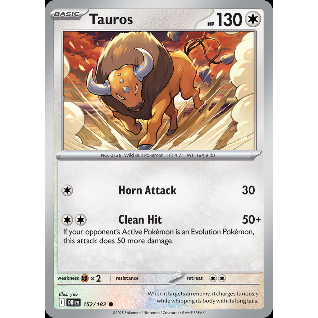 Tauros 152/182 [Reverse Holo] - Destined Rivals