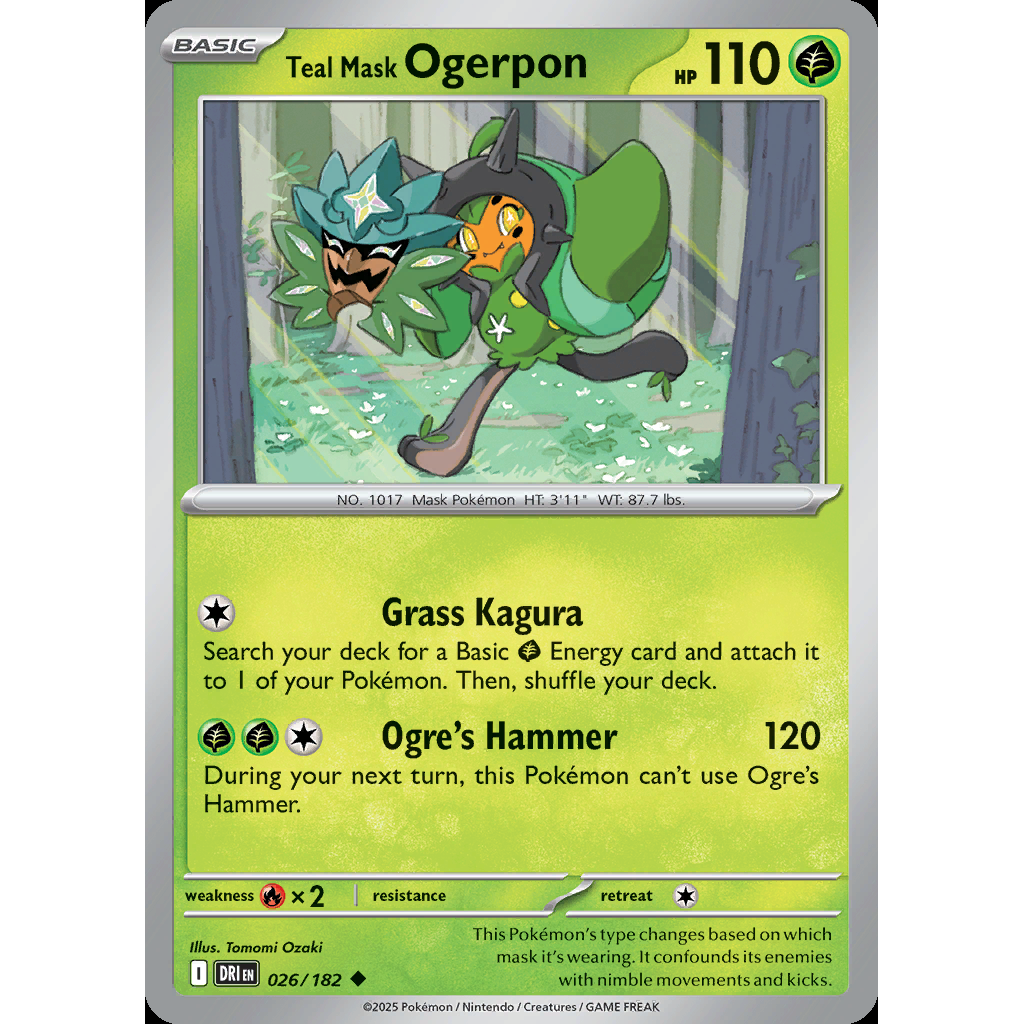 Teal Mask Ogerpon 26/182 - Destined Rivals